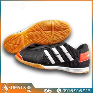 Giày Đá Bóng Đế Bằng WB Sala Đen - Giày Đá Banh Futsal Cao Cấp 2023