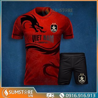 Đồ Đá Banh Thể Thao Độc Lạ Cực Đẹp - Tuyển Việt Nam Champion Đỏ