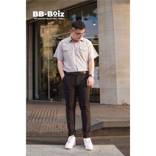 Áo sơ mi tay ngắn BB - Boiz Big Size chất đũi 2 túi form 80kg - 130kg