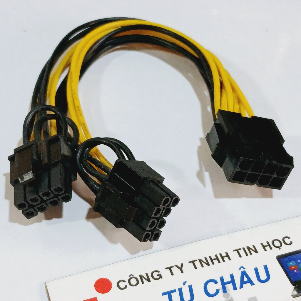 Cáp chia nguồn 8 Pin 1 ra 2 / 8 Pin ra 6 Pin (2 đầu 6 Pin) / Nối dài nguồn 8 Pin / Dài 20Cm