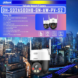 Camera ip wifi dahua dh-sd2a500hb-gn-aw-pv-s2 5mp 3k - xoay 360 độ - ngoài trời