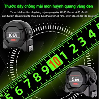 [Hàng giao ngay] Thước huỳnh quang  Thước Cuộn Thép  Làm dày và chống mài mòn  Độ chính xác cao Thước dây 10m