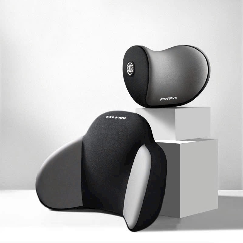 Bộ gối tựa đầu tựa lưng chất liệu cao su non cao cấp AWESOME - chống đau mỏi lưng