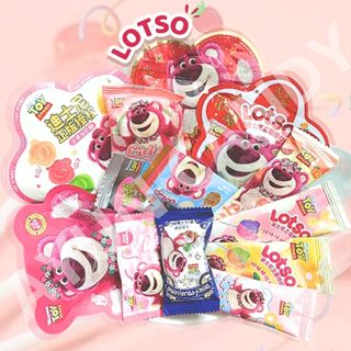  Kẹo Mút Sữa Bò Gấu Dâu Lotso Vị Dâu Tây Mix Kẹo Nổ 2in1 Popping Candy, Kẹo gấu dâu Lotso