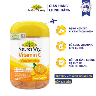 Kẹo Dẻo Vitamin C Nature's way Vitamin C Vita Gummies Bổ Sung Vitamin C Tăng Cường Và Duy Trì Sức Đề Kháng DATE T4.204