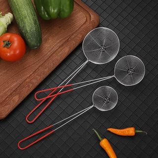 Vợt lọc lưới múc vớt trân châu topping cán đỏ to nhỏ đẹp giá rẻ tiện dụng