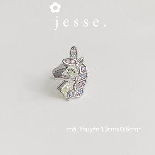 1 chiếc khuyên tai kỳ lân hồng xanh  jessevn
