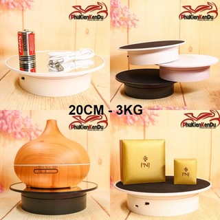 Bàn xoay, đế xoay 360, size 11CM,15CM,20CM, tải 1,5KG-5KG, xoay kính mắt, túi sách, bình hoa, dùng Livestream quảng cáo
