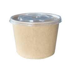 combo 50 bát tô giấy, bát giấy kraft 750ml dáng cao kèm nắp đựng bún phở, đồ ăn, bánh ngọt