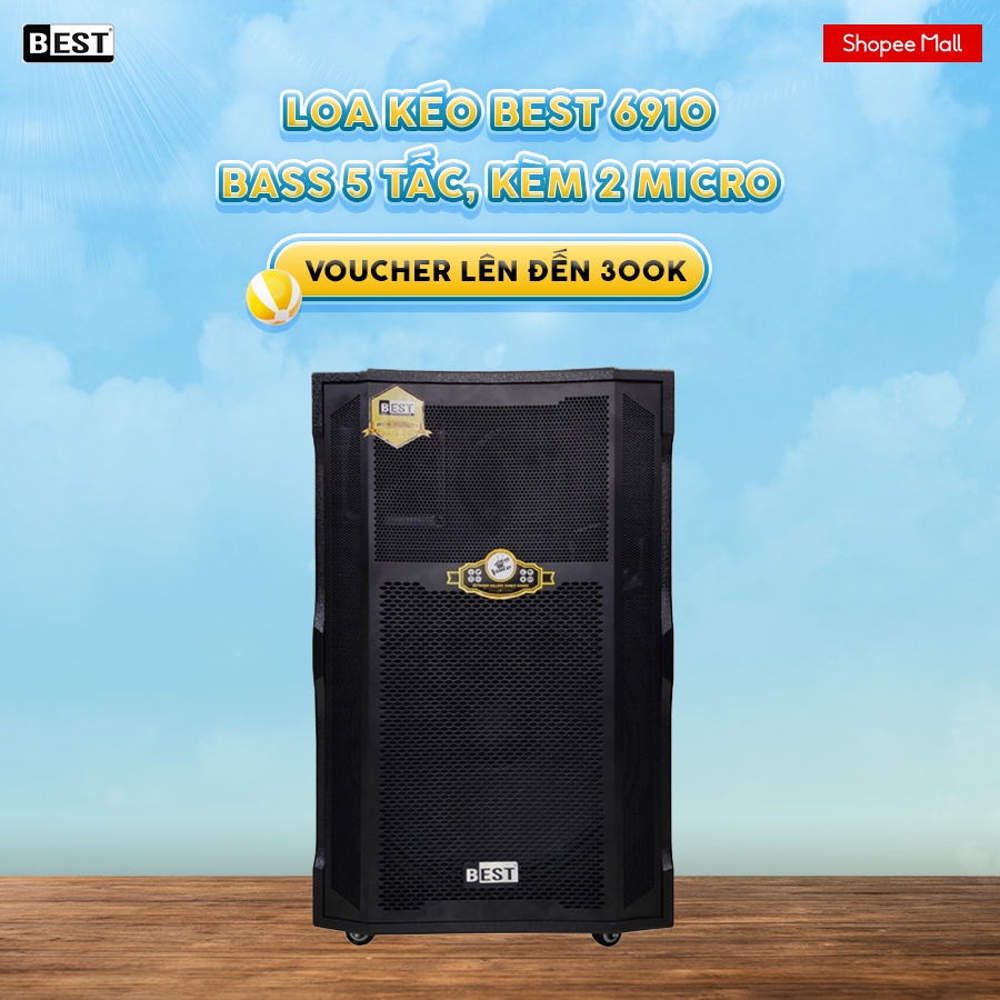 Loa kéo Best 6910 | Bass 5 Tấc ,Kèm 2 Micro