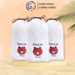 Màng Bọc Thực Phẩm Co Giãn Siêu Dai Có Chun Hình Gấu Set 100 chiếc Tiện Lợi G01
