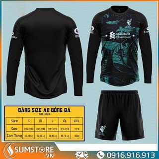 Bộ đồ đá bóng CLB Liverpool Đen Dài Tay - Đồ đá banh