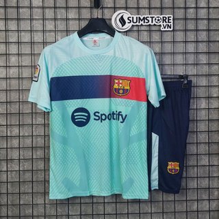 Đồ đá bóng Barca Training 2024 Xanh Ngọc _ Đồ Đá Banh Mới Nhất