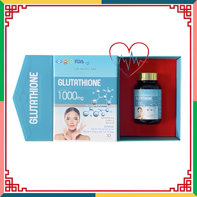 Viên uống trắng da Glutathione 1000mg - Dr Skin care Chính hãng ( hộp 30 viên)- Làm đẹp da, trắng da