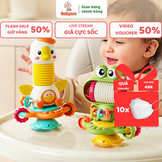 Đồ Chơi cho bé sơ sinh Vịt Montessori để bàn ăn BABYSUN - Đồ chơi giáo dục sớm có nhạc phát triển giác quan và kỹ năng
