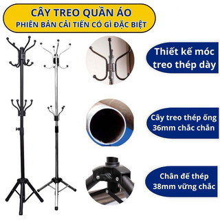 Cây Treo Quần Áo Inox/ Sơn tinh điện Đa Năng 2 Tầng, Cây Treo, Cọc Treo Đồ Đứng Gấp Gọn Thông Minh