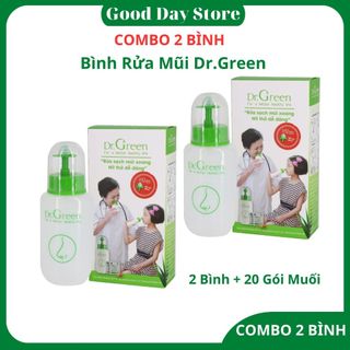 COMBO 2 bình rửa mũi Dr green 240ml sử dụng cho người lớn và trẻ trên 1 tuổi,có giao hỏa tốc