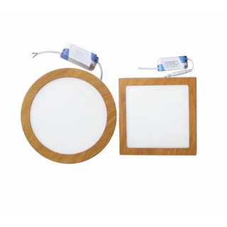 Đèn ốp trần viền gỗ 6w, 12w, 18w, 24w, đèn ốp nổi, đèn thạch cao, đèn trần gỗ