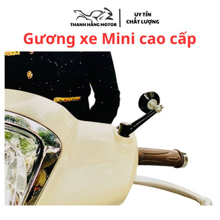 Gương xe máy thời trang mini tròn nhỏ gọn, gương xe điện mini, gương kính chiếu hậu mini,mặt lồi, mặt phẳng cao cấp