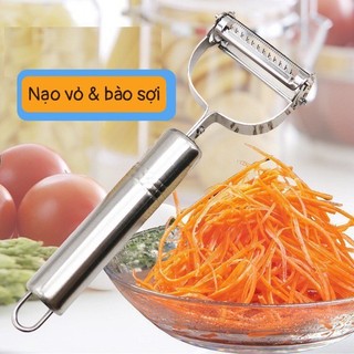 Nạo Củ Quả Inox Đa Năng 2 in 1 Chống Han Rỉ Kết Hợp Bào Sợi Rau Củ Nhanh Chóng