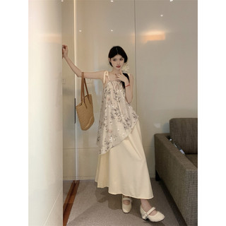 Đầm Suôn A Dây Cột Phối Hoa Trên (sẵn)