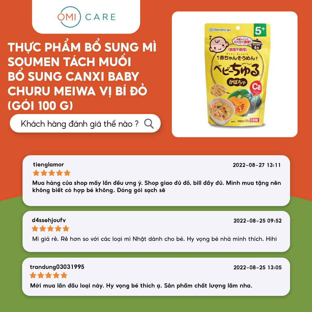 Mì Soumen Tách Muối Vị Cà Chua Bổ Sung Canxi Baby Churu Yuwa Cho Bé Từ 5 Tháng Tuổi Nhật Bản (100g)