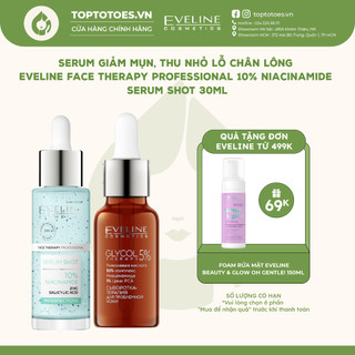 Serum Eveline 10% Niacinamide Glycol Therapy/ Face Therapy giảm mụn, mờ thâm, thu nhỏ lỗ chân lông