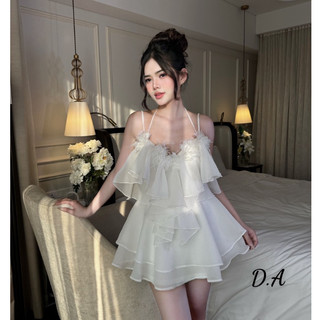 Váy đi dự tiệc, đầm dự tiệc 2 dây dáng xòe ngắn sexy gợi cảm đính hoa 3D lộ lưng trần sexy gợi cảm đi chơi du lịch LEVAN