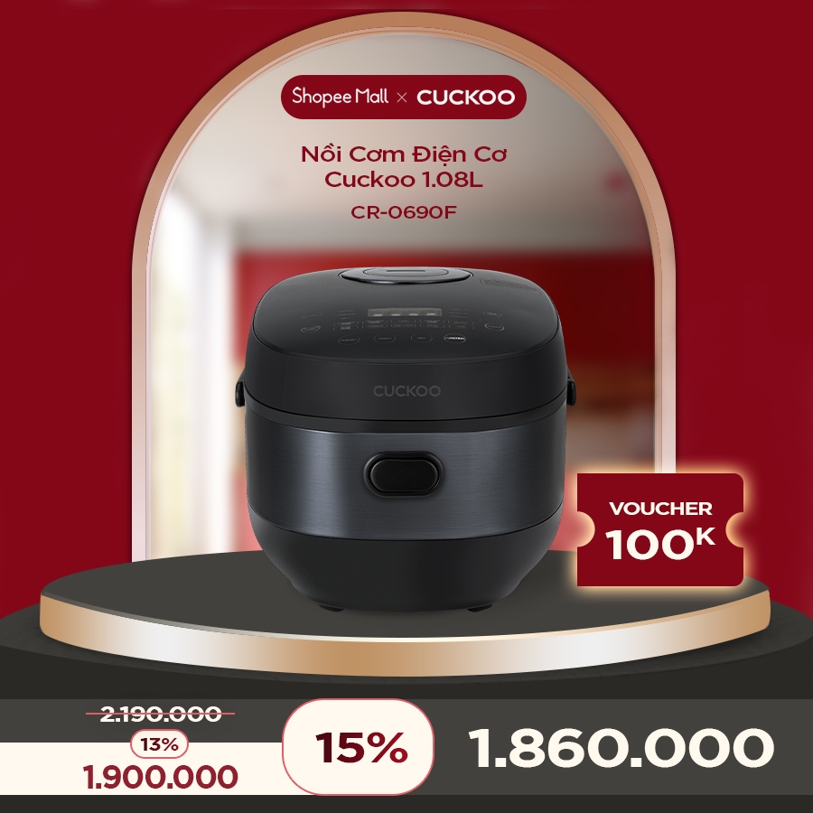 Nồi cơm điện tử Cuckoo 1.08L CR-0690F màu Đen nhiều chế độ nấu - Bảo hành 2 năm- Hàng chính hãng Cuckoovina