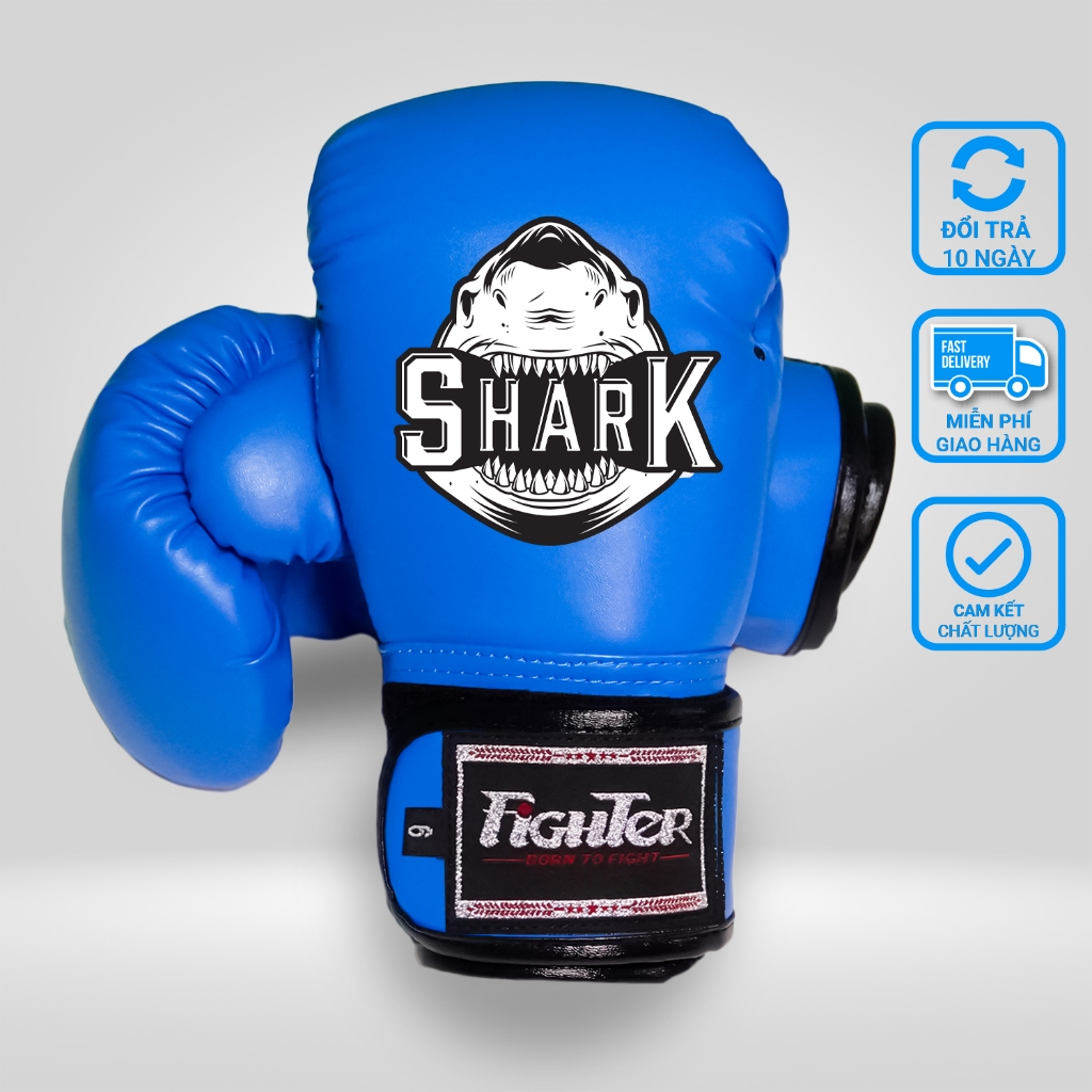 Găng Boxing Trẻ Em Fighter Shark Cao Cấp | 20 - 35kg