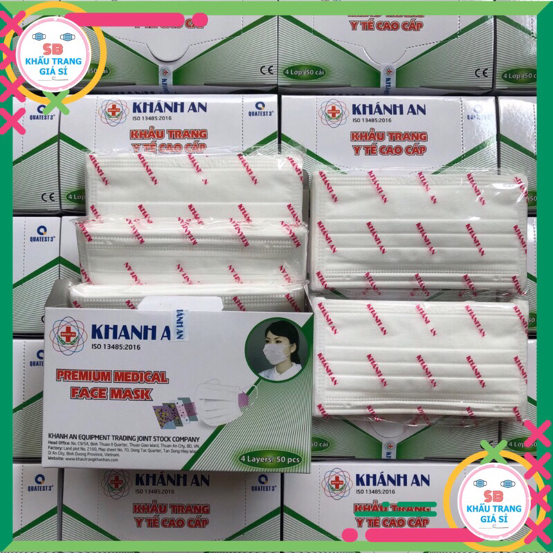 Hộp 50 Chiếc Khẩu Trang Y Tế Khánh An 4 Lớp Kháng Khuẩn