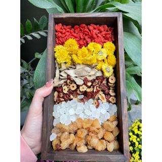 Trà Dưỡng kinh Thảo Mộc Thiên Nhiên Kỷ Tử, Long Nhãn, Hoa Cúc, Gừng, Táo Đỏ, Đường Phèn hỗ trợ làm ấm tử cung