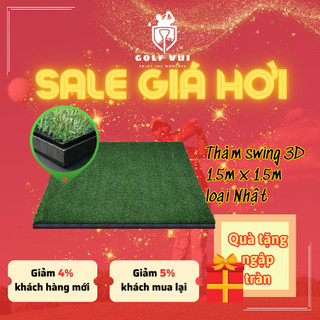 Thảm tập golf, thảm swing 3d 1.5m x 1.5m loại nhật
