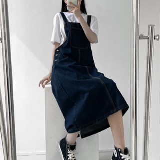 Váy Đầm Yếm Bò Jeans Hai Dây Nữ Dáng Dài Chữ A Phong Cách Trẻ Trung Cho Nữ Hàng Quảng Châu Loại 1 Chất Jean Đẹp