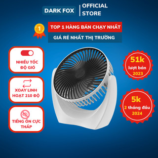 Quạt mini để bàn, quạt tích điện, quạt cầm tay chính hãng DELADEP, quay 210 độ, động cơ không tiếng ồn QMN10