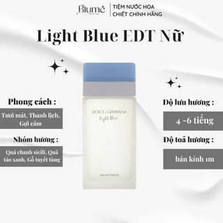 Nước hoa nữ d&g light blue edt nữ mùi nhẹ nhàng - blume tiệm nước hoa