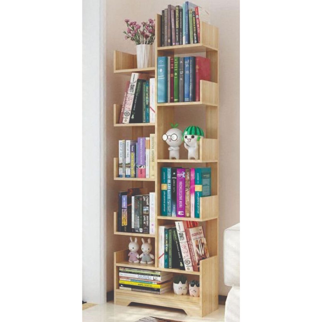 Kệ gỗ sách Zizac, kệ sách nghệ thuật 4 tầng,Kệ sách để sàn 11 tầng.Gỗ MDF phủ melamin