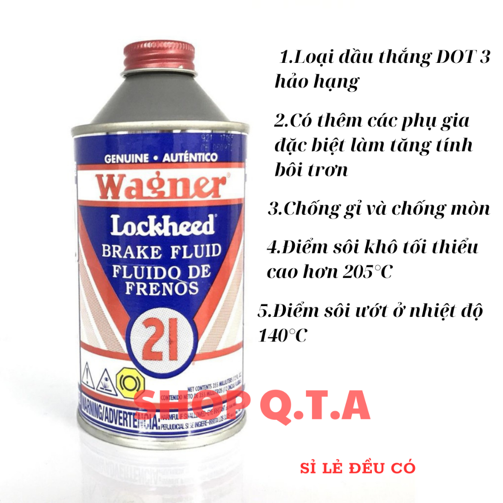 [ HÀNG CHÍNH HÃNG ] Dầu thắng DOT3 Wagner Lockheed DOT 3 355ML Sỉ lẻ đều có