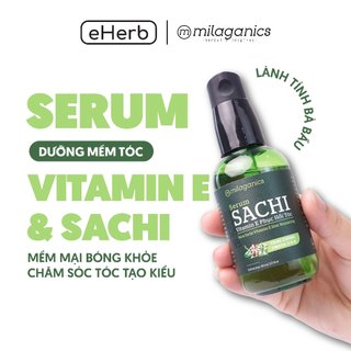 Serum dưỡng tóc vitamin E & sachi phục hồi tóc uốn nhuộm, khô xơ sử dụng trong quá trình sấy tóc MILAGANICS 80ml (chai)