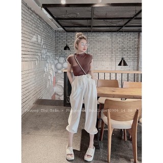 Quần baggy vải bo gấu cạp rút 808 đẹp