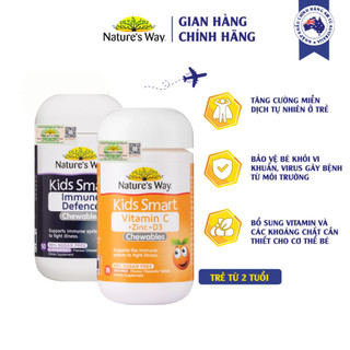 Combo 2 Viên Nhai NATURE'S WAY Kids Smart Vitamin C+ZinC+D3 Và Immune Defence Bổ Sung Vitamin Tăng Cường Miễn Dịch