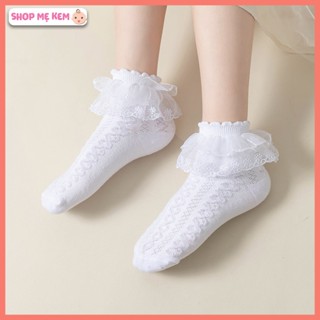 Tất Ren Trơn Cổ Ngắn Nhiều Màu Phong Cách Tiểu Thư Cao Cấp Cho Bé Gái 0-10 Tuổi