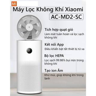 Máy lọc không khí kèm Quạt tuần hoàn thông minh Xiaomi Mijia AC-MD2-SC kết nối App thông minh Mihome