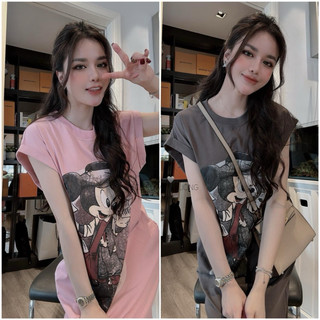 Váy suông micky hồng ghi 1902