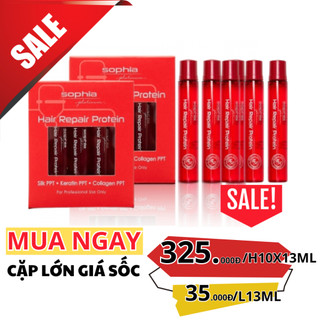 Hộp Protein Sophia Platinum phục hồi tóc hư tổn 13ml x 10