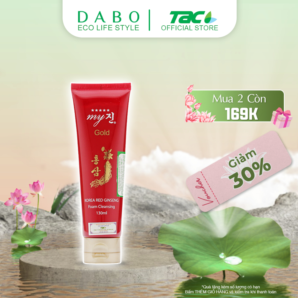 Sữa rửa mặt sâm đỏ DABO My Gold Korea Red Ginseng Foam Cleanser 130ml