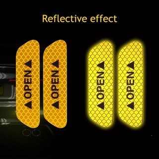 Set 4 Tem open cảnh báo va chạm - dán phản quang ở cánh cửa ô tô các loại xe hơi giúp an toàn hơn khi mở cửa xe