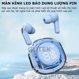 Tai Nghe Bluetooth Không Dây Mini Ultrapods Tws Công Nghệ Mới Nhất Có Hộp Sạc Trong Suốt Kết nối Nhiều Điện Thoại