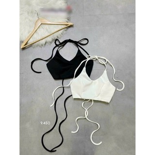 Áo hai dây cổ tim croptop cột dây hở lưng đi biển cực xinh TU