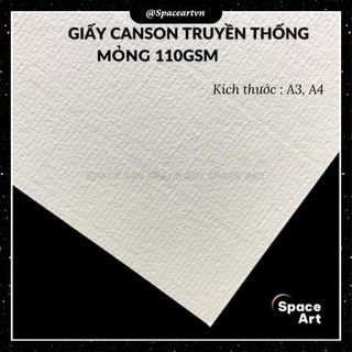 Giấy canson truyền thống mỏng 110gsm xấp 10 tờ a3/ a4